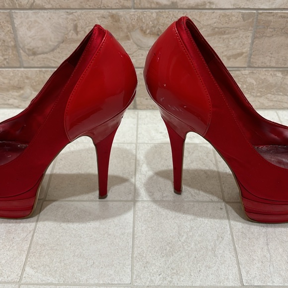 bebe Platform Red Stiletto Heels Size 8 - Picture 6 of 12